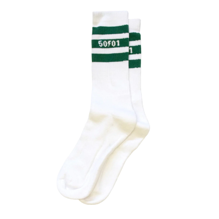 50to01 Green Race Stripe Socks