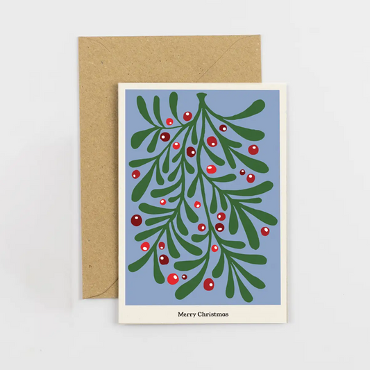 'Merry Christmas' Mistletoe Christmas Card