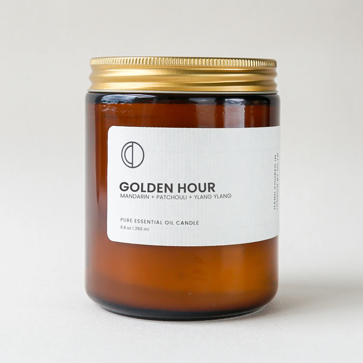 GOLDEN HOUR Soothing Glass Candle Jar