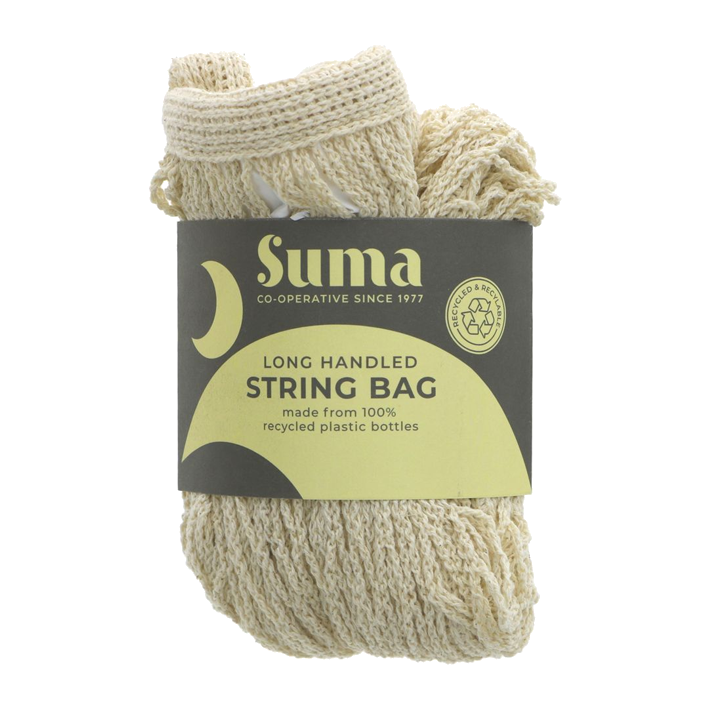 Large Natural String Bag with Long Handles