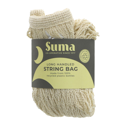 Large Natural String Bag with Long Handles