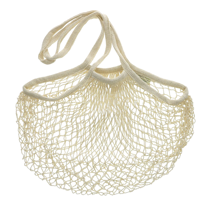 Large Natural String Bag with Long Handles